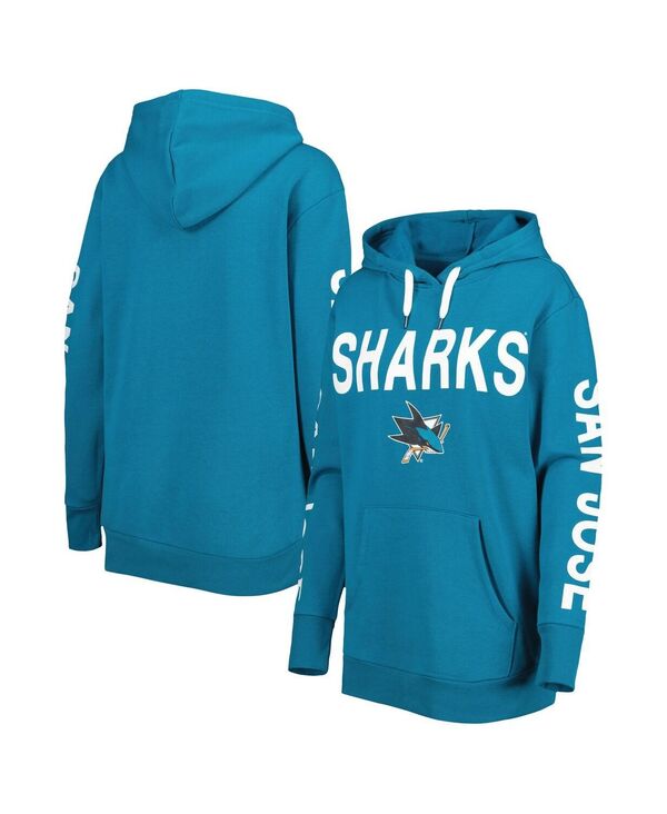 yz W[X[ tH[n[ oC J[ oNX fB[X p[J[EXEFbg t[fB[ AE^[ Women's Teal San Jose Sharks Extra Inning Pullover Hoodie Teal