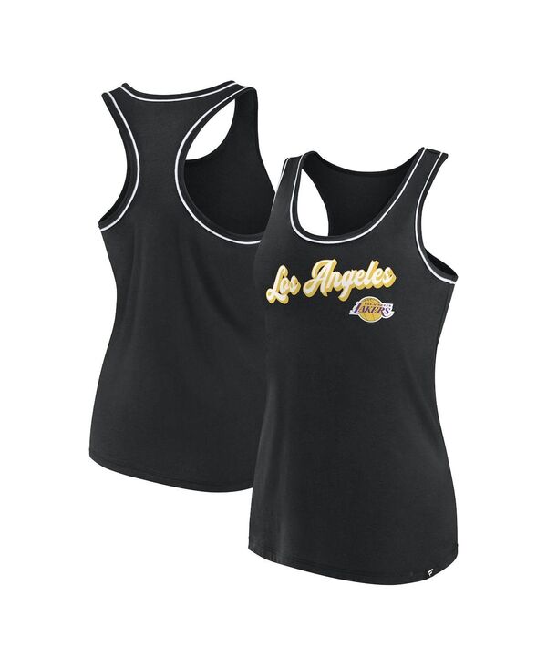 【送料無料】 ファナティクス レディース タンクトップ トップス Women's Black Los Angeles Lakers Wordmark Logo Racerback Tank Top Black