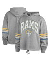 yz 47uh fB[X p[J[EXEFbg t[fB[ AE^[ Women's Heather Gray Distressed Los Angeles Rams Upland Bennett Pullover Hoodie Heather Gray