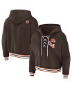 【送料無料】 ウェア バイ エリン アンドルーズ レディース パーカー・スウェット フーディー アウター Women's Brown Cleveland Browns Lace-Up Pullover Hoodie Brown|詳細画像