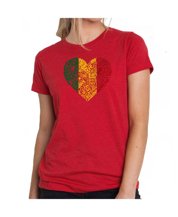 yz GG[|bvA[g fB[X Vc gbvX Women's Premium Word Art T-Shirt - One Love Heart Red