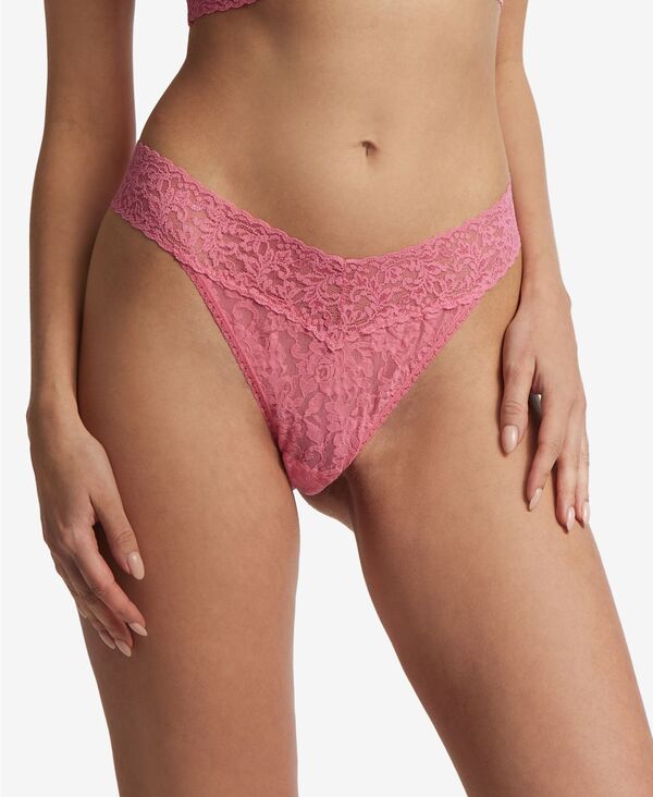 【送料無料】 ハンキーパンキー レディース パンツ アンダーウェア Women's Signature Lace Original Rise Thong Guava Pink