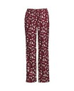【送料無料】 ランズエンド レディース ナイトウェア アンダーウェア Women's Tall Print Flannel Pajama Pants Rich burgundy woodland scene(4)