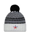 【送料無料】 ニューエラ レディース 帽子 アクセサリー Women's Black White Dallas Cowboys 2023 NFL Crucial Catch Cuffed Pom Knit Hat Black White