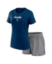 【送料無料】 ファナティクス レディース Tシャツ トップス Women's Navy Gray Seattle Kraken Script T-shirt and Shorts Set Navy Gray