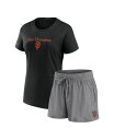     t@ieBNX fB[X iCgEFA A [EFA Women's Black Gray San Francisco Giants Script T-shirt and Shorts Combo Set Black Gray