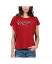 yz W[X[ tH[n[ oC J[ oNX fB[X TVc gbvX Women's Red Los Angeles Angels Crowd Wave T-shirt Red