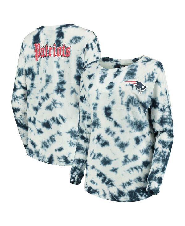 yz j[G fB[X TVc gbvX Women's Navy New England Patriots Tie-Dye Long Sleeve T-shirt Navy