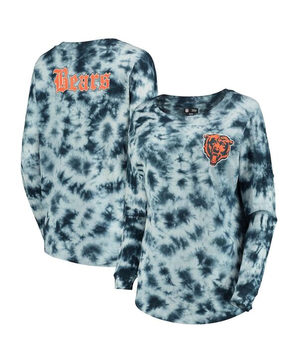 yz j[G fB[X TVc gbvX Women's Navy Chicago Bears Tie-Dye Long Sleeve T-shirt Navy