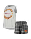 【送料無料】 コンセプツ スポーツ レディース タンクトップ トップス Women's White Charcoal Washington Commanders Ultimate Tank Top and Shorts 2 Piece Sleep Set White Charcoal
