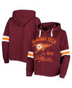 yz vX{bNX fB[X p[J[EXEFbg t[fB[ AE^[ Women's Maroon Distressed Virginia Tech Hokies Super Pennant Pullover Hoodie Maroon