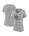 【送料無料】 ファナティクス レディース Tシャツ トップス Women's Heather Gray Texas Rangers 2023 World Ser...