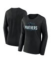 【送料無料】 ファナティクス レディース Tシャツ トップス Women's Black Carolina Panthers Plus Size Foiled Play Long Sleeve T-Shirt Black