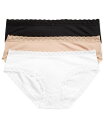 【送料無料】 ナトリ レディース パンツ アンダーウェア Bliss Lace-Trim Cotton Brief Underwear 3-Pack 15605...