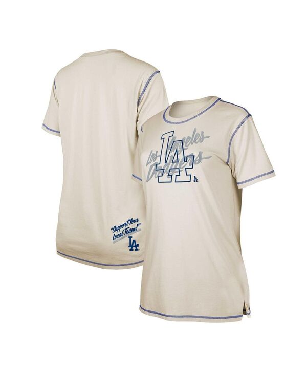 yz j[G fB[X TVc gbvX Women's White Los Angeles Dodgers Team Split T-shirt White