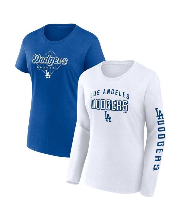 yz t@ieBNX fB[X TVc gbvX Women's White Royal Los Angeles Dodgers T-shirt Combo Pack White Royal