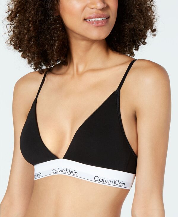 【送料無料】 カルバンクライン レディース ブラジャー アンダーウェア Modern Cotton Lightly Lined Triangle Bralette QF5650 Black 1