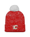 【送料無料】 ファナティクス レディース 帽子 アクセサリー Women's Red Calgary Flames Glimmer Cuffed Knit Ha...