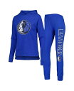 【送料無料】 コンセプツ スポーツ レディース カジュアルパンツ ボトムス Women 039 s Heather Blue Dallas Mavericks Team Hoodie and Pants Sleep Set Blue