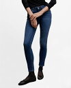 【送料無料】 マンゴ レディース デニムパンツ ジーンズ ボトムス Women's Skinny Push-Up Jeans Dark Blue