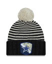 【送料無料】 ニューエラ レディース 帽子 アクセサリー Women's Black Dallas Cowboys 2023 Salute To Service Cuffed Pom Knit Hat Black