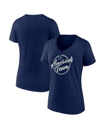 【送料無料】 ファナティクス レディース Tシャツ トップス Women's Navy Dallas Cowboys Back Home Again V-Neck T-shirt Navy