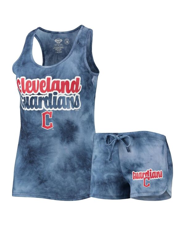 【送料無料】 コンセプツ スポーツ レディース タンクトップ トップス Women's Navy Cleveland Guardians Billboard Racerback Tank Top and Shorts Set Navy