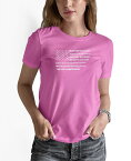 【送料無料】 エルエーポップアート レディース シャツ トップス Women's Glory Hallelujah Flag Word Art T-shirt Pink