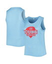 【送料無料】 ソフト アズ ア グレープ レディース タンクトップ トップス Women's Royal Chicago Cubs Plus Size High Neck Tri-Blend Tank Top Royal(4)