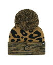 【送料無料】 47ブランド レディース 帽子 アクセサリー Women's Chicago Cubs Leopard Rosette Cuffed Knit Hat with Pom Brown