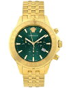 yz FT[` Y rv ANZT[ Men's Swiss Chronograph Signature Gold Ion Plated Stainless Steel Bracelet Watch 44mm Gold