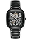 yz h Y rv ANZT[ Unisex Swiss Automatic True Square Black High Tech Ceramic Bracelet Watch 38mm No Color