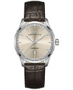 yz n~g Y rv ANZT[ Men's Swiss Automatic Jazzmaster Brown Leather Strap Watch 40mm Brown