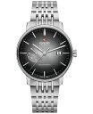 yz h Y rv ANZT[ Men's Swiss Automatic Coupole Classic Stainless Steel Bracelet Watch 41mm Black