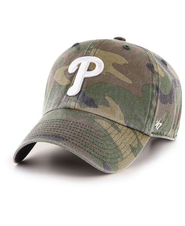 【送料無料】 47ブランド メンズ 帽子 アクセサリー Men's Camo Philadelphia Phillies Clean Up Adjustable Hat Camo