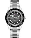 yz h Y rv ANZT[ Captain Cook Men's Automatic Black Stainless Steel Bracelet Watch 42 mm Silver
