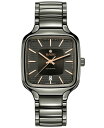 yz h Y rv ANZT[ Unisex Swiss Automatic True Square Gray High-Tech Ceramic Bracelet Watch 38mm Plasma