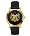 yz QX Y rv ANZT[ Men's Analog Gold-tone Stainless Steel Watch 44mm Black