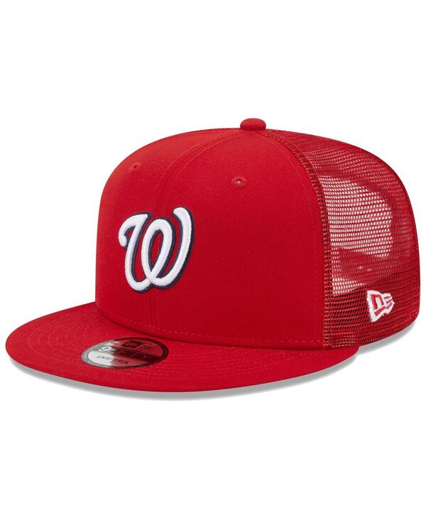 【送料無料】 ニューエラ メンズ 帽子 アクセサリー Men's Red Washington Nationals Team Color Trucker 9FIFTY Snapback Hat Red