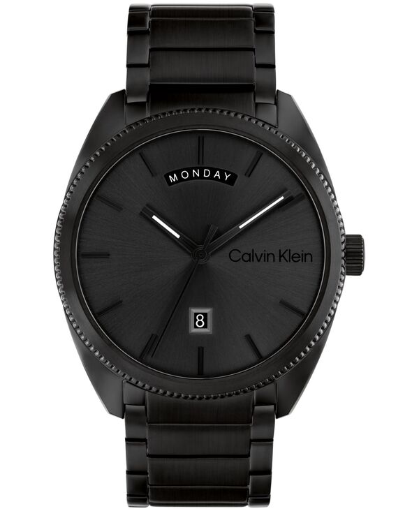  カルバンクライン メンズ 腕時計 アクセサリー Men's Progress Black Stainless Steel Bracelet Watch 42mm Black