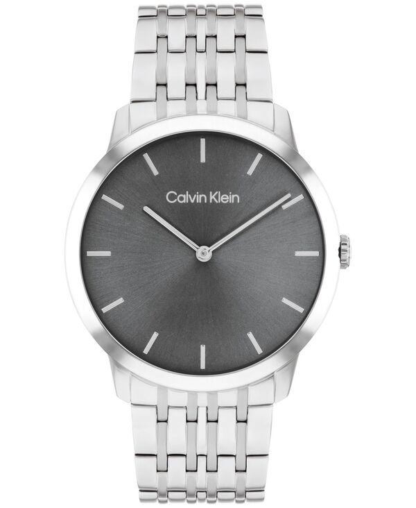  カルバンクライン メンズ 腕時計 アクセサリー Men's Intrigue Silver-Tone Stainless Steel Bracelet Watch 40mm Silver-Tone