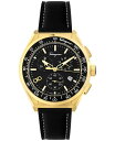 yz tFK Y rv ANZT[ Salvatore Men's Swiss Chronograph Black Leather Strap Watch 43mm Gold