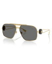 【送料無料】 ヴェルサーチ メンズ サングラス・アイウェア アクセサリー Men's Polarized Sunglasses Ve2269 Black