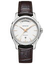 yz n~g Y rv ANZT[ Watch Men's Swiss Automatic Jazzmaster Day Date Brown Leather Strap 40mm H32505511 No Color