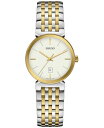 yz h Y rv ANZT[ Florence Men's Gold-Tone Stainless Steel Bracelet Watch 30mm White