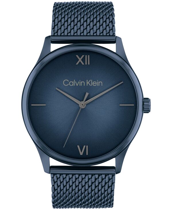  カルバンクライン メンズ 腕時計 アクセサリー Men's Ascend Blue Stainless Steel Mesh Bracelet Watch 43mm Blue