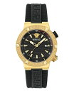 yz FT[` Y rv ANZT[ Men's Swiss Black Rubber Strap Watch 43mm Gold