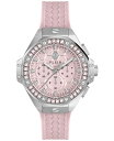 yz tBbvvC Y rv ANZT[ Unisex Chronograph Pink Silicone Strap Watch 42mm Stainless