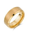 【送料無料】 ブリング メンズ リング アクセサリー Wide Polished Beveled Edge Brushed Matte Couples Silver-Tone Titanium Wedding Band Ring For Men Comfort Fit 8MM Gold-tone