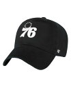 【送料無料】 47ブランド メンズ 帽子 アクセサリー Men 039 s Black Philadelphia 76ers Core Logo Clean Up Adjustable Hat Black